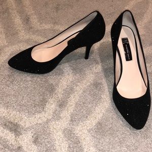 Black sequin high heels